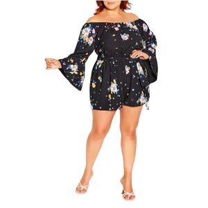 City Chic Summer Rose Playsuit Size 20